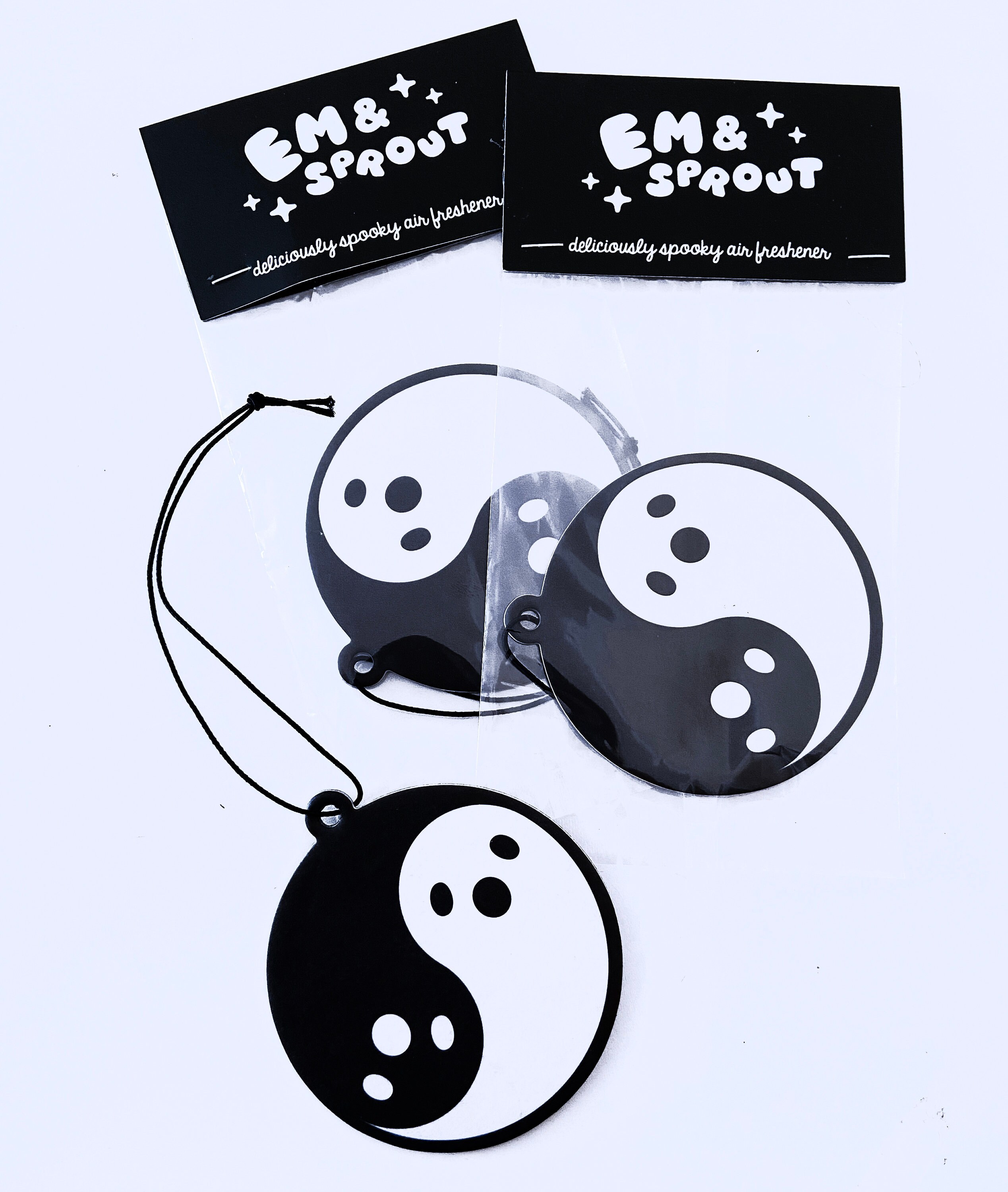 Yin Yang Ghost Air Freshener for your car - Spooky CUTE designs