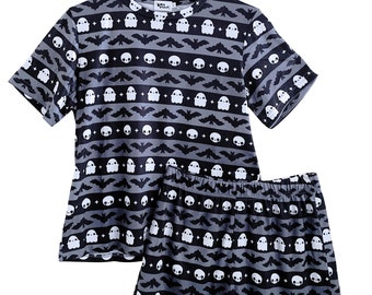 Spooky Strip Pajama Set - Sizes S to 4X