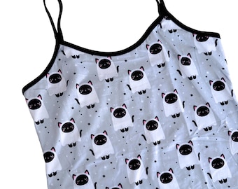 Ghost Cat Nattklänning med axelband - Storlekar S-3X