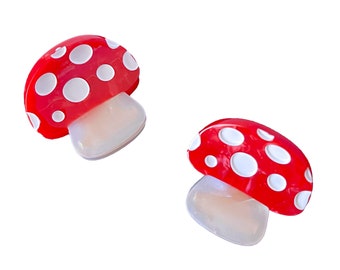 Mushroom Mini Claw Clips - Acrylic Jaw Clip - Set of TWO