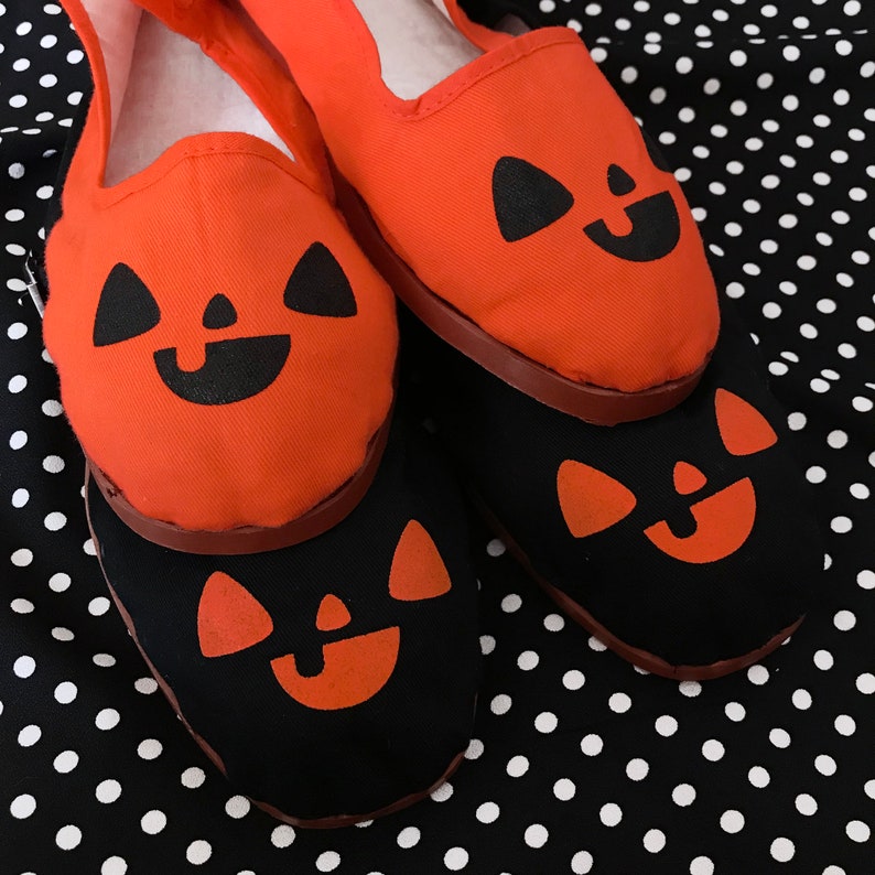 Pumpkin Shoes Jack O Lantern Flats Mary Janes SIZE 5 6 7 Etsy