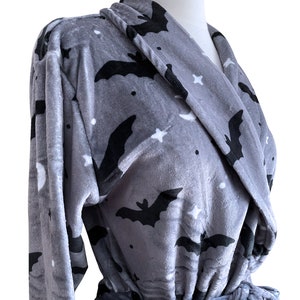 Gray Bat Bath Robe - Sizes S to 3X