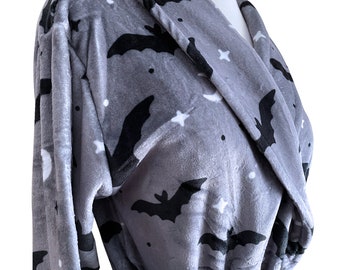 Gray Bat Bath Robe - Sizes S to 3X
