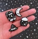 Witchy Shoe Charms Set - Spellbook, Moon, Cauldron, Witch Hat 