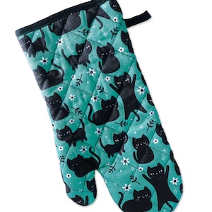 Floral Cat Oven Mitt