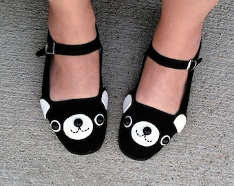 Happy Bear Mary Jane Shoes - (Sizes 5, 6, 7, 8, 9, 10, 11)
