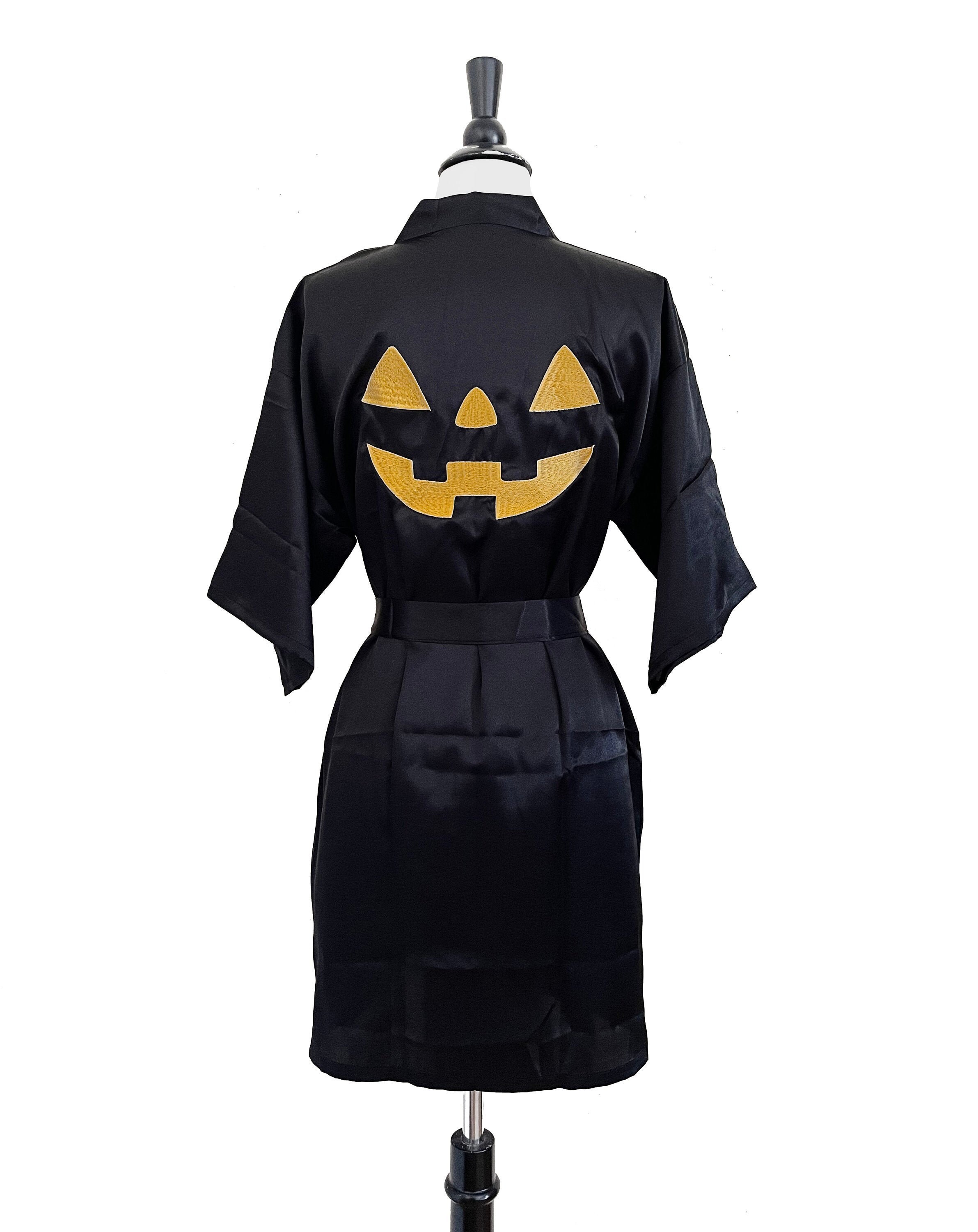 Jack O Lantern Pumpkin Satin Robe Halloween
