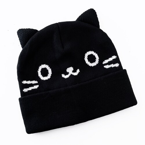 Kawaii Cat Beanie Knit Winter Hat 