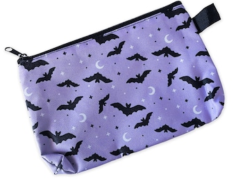 Purple Bat Makeup Bag or Anything Pouch