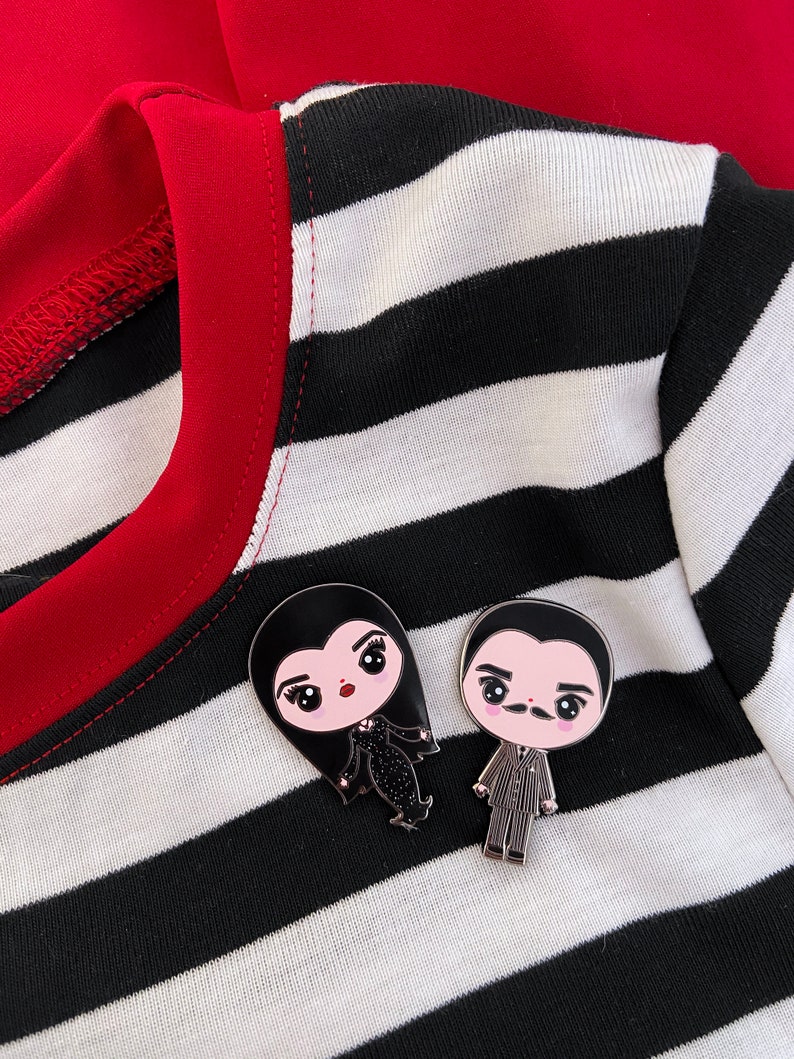 Gomez & Morticia Enamel Pins image 2