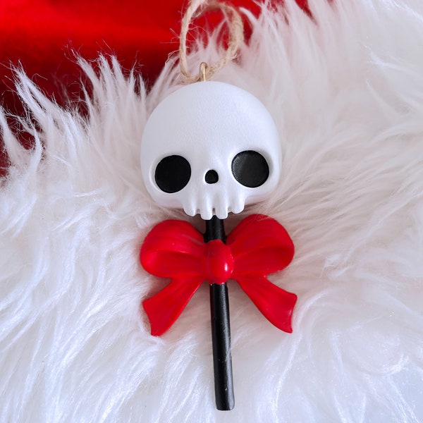 Spooky Christmas Tree Ornaments - Skull Lolly