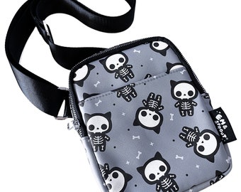 Skeleton Cat Crossbody Bag