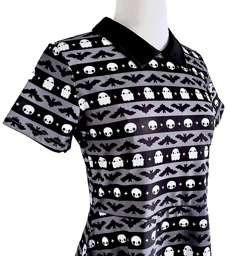 Spooky Stripes Collared A-line Dress Sizes S to 4X image 2