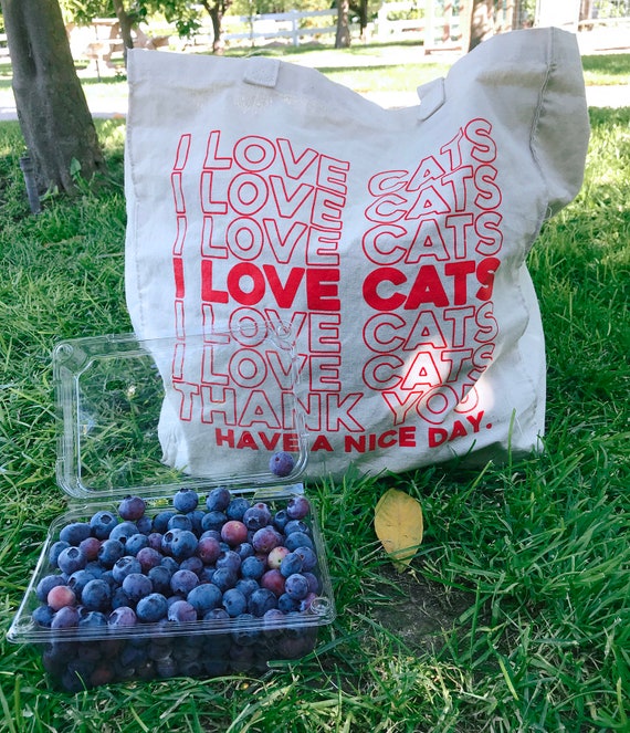 Thank you Parody Totebag Purse I LOVE CATS Grocery Shopping Tote Bag