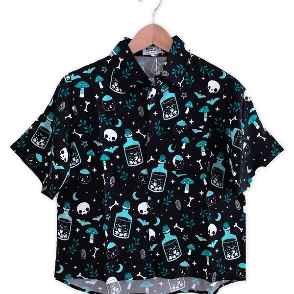Witchy Potion Bottle Down Women's Style Shirt - Sizes S-3X