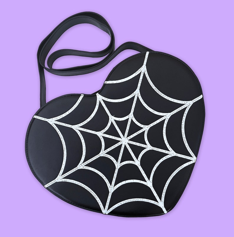 Spiderweb Heart Crossbody Backpack Convertible Halloween Bag 