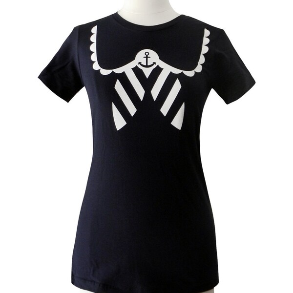 Sailor Shirt - Nautical Anchor NAVY T-Shirt - Choose from S, M, L XL