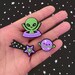 Alien Space UFO Shoe Charms Set