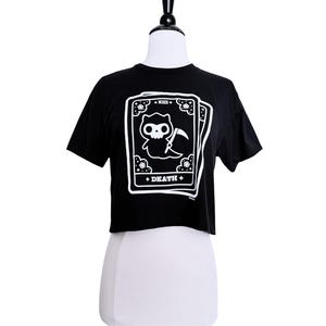 T-shirt court carte de la mort du tarot chat - Tailles S - 3X