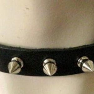 Black Leather Spike Choker