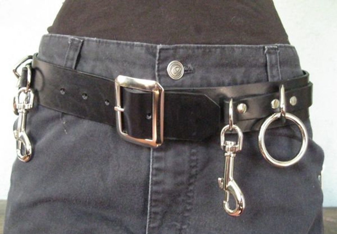 Black Leather 5 Ring Sid Vicious Belt UK Style From Ape