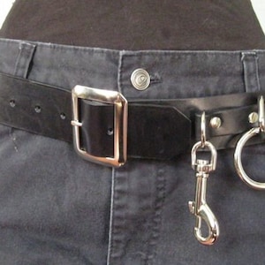 Black Leather 5 Ring Sid Vicious Belt UK Style from Ape Leather