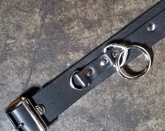 Black Leather 5 Ring Bondage Belt  from Ape Leather Old Skool No Hooks