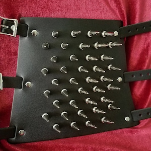 Large Black Leather Gauntlet With 40 Long Spikes