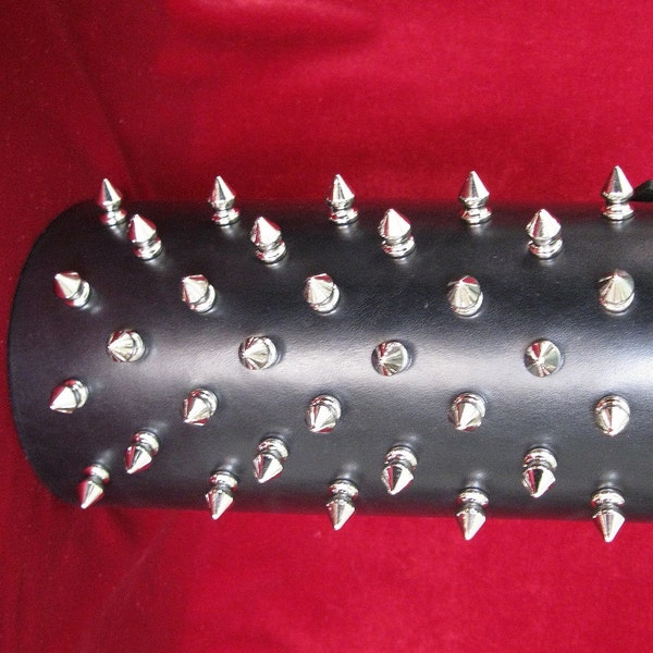 Leather Wrist Gauntlet With Nickel Plated Spikes Road Warrior