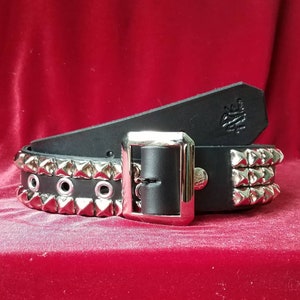 Black Leather Eyelette and Pyramid Belt from Ape Leather