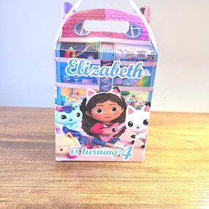 Gabbys Dollhouse, favor boxes, party boxes, party deco, candy box, treat Boxes, gable box Personalized, party decor, Printed boxes