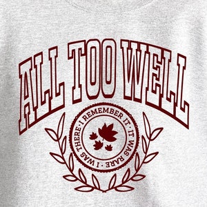 All Too Well Sweatshirt, I Remember It T-Shirt, All Too Well Tee, Country Music Sweater, All Too Well Tee, Gift For Her,Music Lover Gift