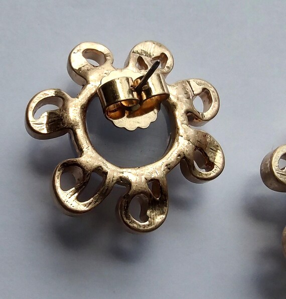 Moonglow Sunshine Flower Pierced Earrings Vintage Costume Jewelry View 6
