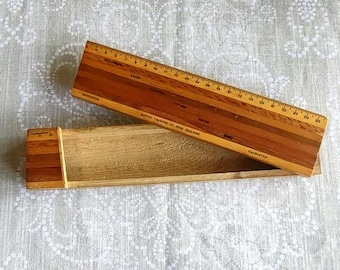 Vintage Sliding Pencil Box Native Timber New Zealand Unusual Collectible School Artist Wooden Box Sovereign Woodworkers