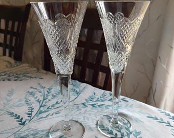 Copas de champán para brindis de cristal Waterford, primera edición, con forma de corazón LOVE, para bodas, Alemania