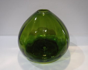 Mid Century Avocado Green Glass Globe Lamp Shade Vase Decorative Piece So Cool!