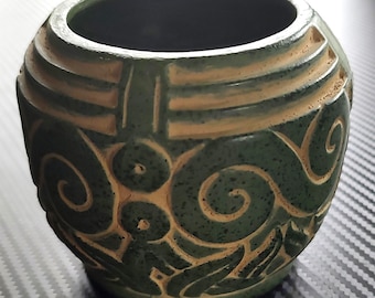Maceta decorativa de cerámica con temática botánica, estilo rústico, cuenco para popurrí de cerámica, maceta Claire Burke
