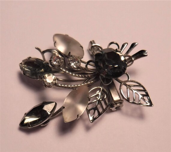 Ice Rhinestone Brooch Costume Jewelry Pin Frosted… - image 2