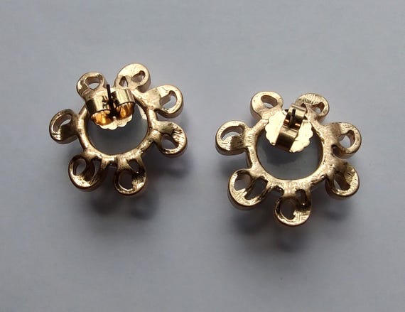 Moonglow Sunshine Flower Pierced Earrings Vintage Costume Jewelry View 5