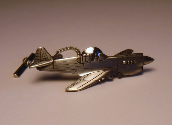 RARE Curtis Warhawk Vintage Tie Tack P40 Airplane… - image 1