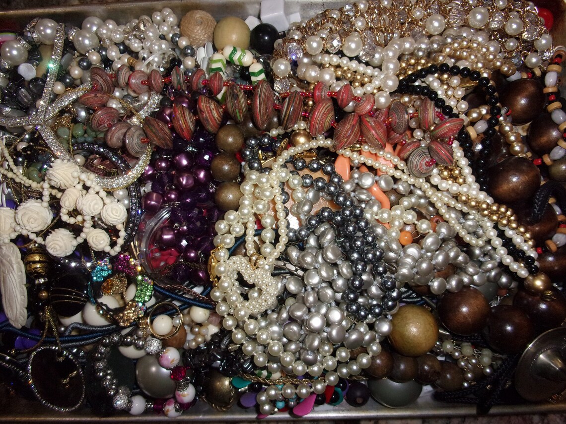 Junk Jewelry Lot Over 12 Pounds Destash Mixed Jewelry Lot Etsy