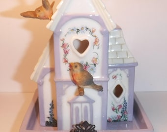 Bird House Music Box Ardleigh Elliott Love Nest Heirloom Porcelain Collectible Whimsical Bird House