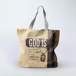 Refuge Faith Tote Bag Christian Tote Bag Religious Gift Scripture Gift Bible Verse Christian Gift Church Gift School Tote Canvas Tote Bag