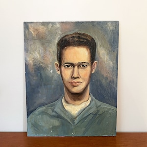 Vintage Oil Painting Portrait of a Young Man