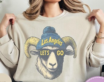 Los Angeles Football Crewneck Sweatshirt, Vintage Sports Fan Pullover, Retro Game Day Apparel, Trendy LA Fan Gift, Unisex Football Sweater