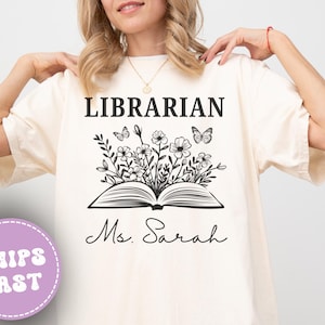 Comfort Colors Librarian Shirt, Back To School Tshirt, School Librarian Gift, Reading Shirt, Book Lover Gift, Librarian Tshirt, Womens Tee