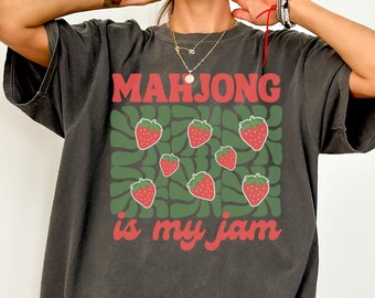 Comfort Colors®Custom Mahjong Social Club Shirt for Mahjong Lover T-Shirt Matching Mahjong Club Tee Personalized Mahjong Tournament Mahj Tee