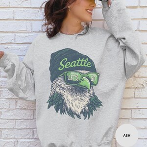 Comfort Color Seattle Football Vintage Eagle Tee – Retro Northwest Sports Fan Shirt, Unisex Game Day Graphic Top, Trendy Tailgate Gift image 9