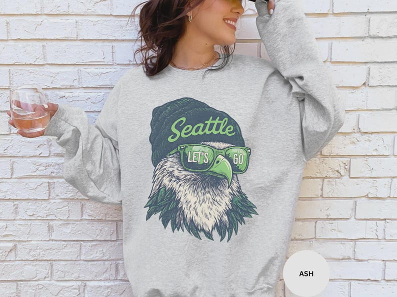 Comfort Color Seattle Football Vintage Eagle Tee – Retro Northwest Sports Fan Shirt, Unisex Game Day Graphic Top, Trendy Tailgate Gift image 9
