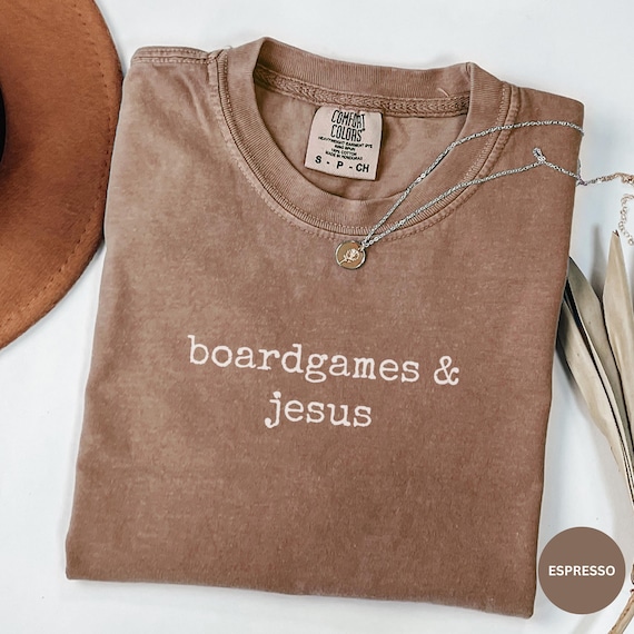 Boardgames & Jesus Shirt, Christian Game Night Tee, Faith-Filled Family Game Shirt, Unique Gift For Christian Comfort Colors Top Bible Verse